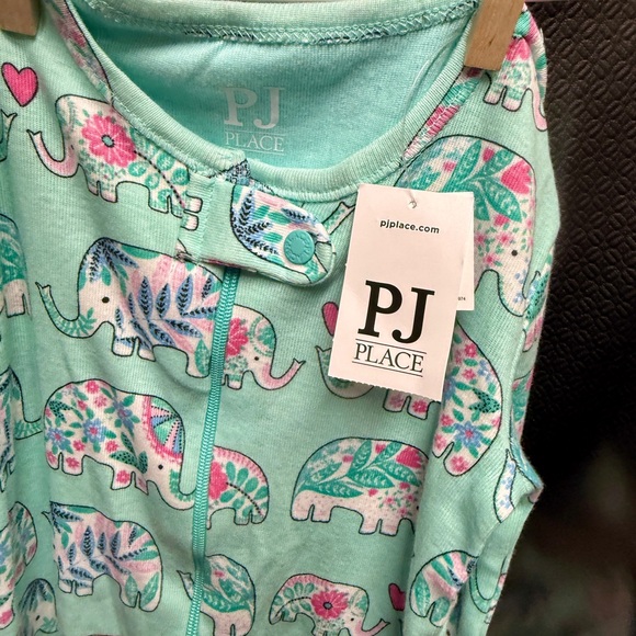 Pj Place Other - Adorable Elephant Print Kids Footies